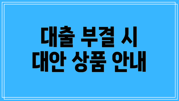 대출 부결 시 대안 상품 안내