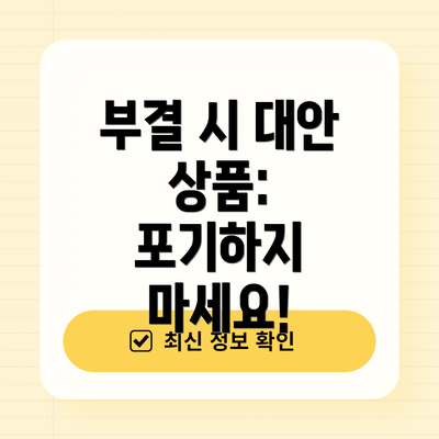 부결 시 대안 상품:  포기하지 마세요!