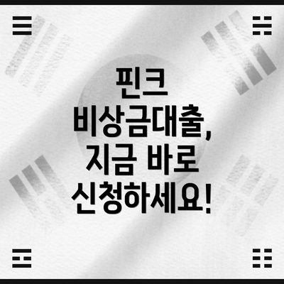 핀크 비상금대출, 지금 바로 신청하세요!