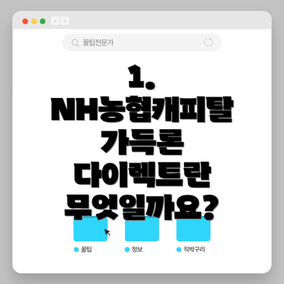 1. NH농협캐피탈 가득론 다이렉트란 무엇일까요?
