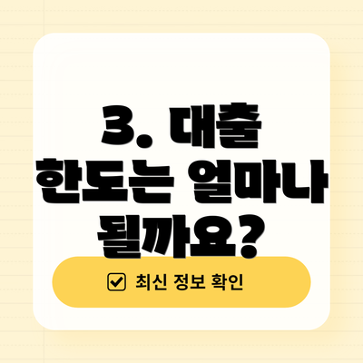 3. 대출 한도는 얼마나 될까요?