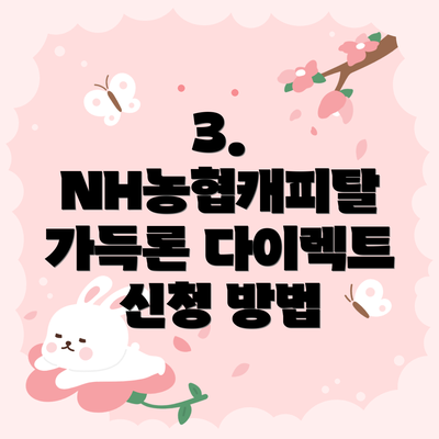 3. NH농협캐피탈 가득론 다이렉트 신청 방법