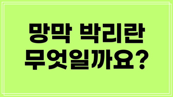 망막 박리란 무엇일까요?