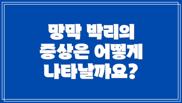망막 박리의 증상은 어떻게 나타날까요?