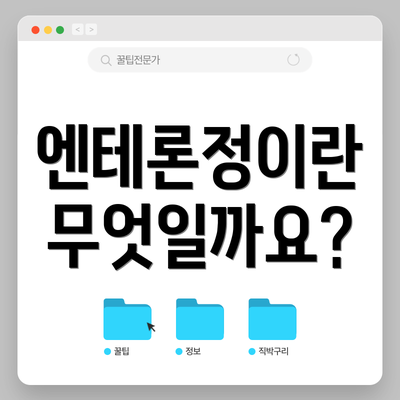 엔테론정이란 무엇일까요?