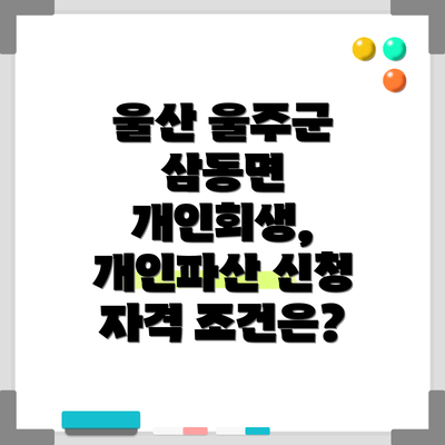 울산 울주군 삼동면 개인회생, 개인파산이란 무엇일까요?
