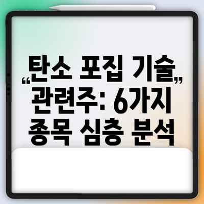 탄소 포집 기술 관련주: 6가지 종목 심층 분석