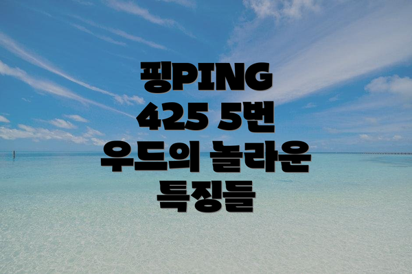 핑PING 425 5번 우드의 놀라운 특징들