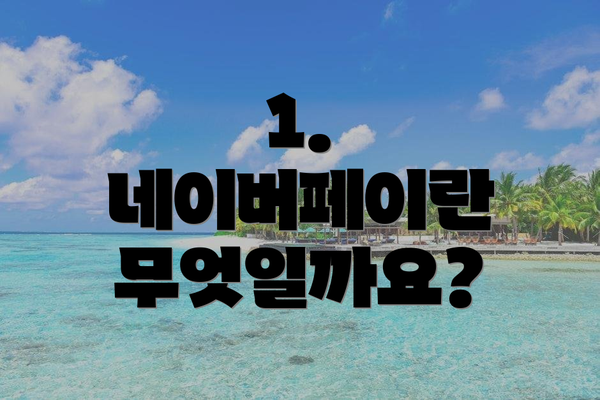 1. 네이버페이란 무엇일까요?