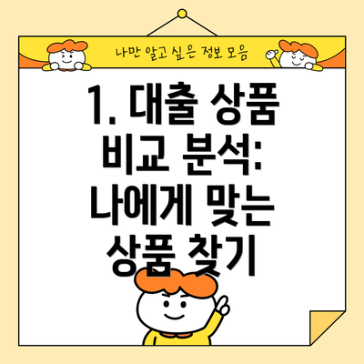 1. 대출 상품 비교 분석: 나에게 맞는 상품 찾기