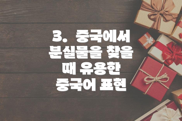 3.  중국에서 분실물을 찾을 때 유용한 중국어 표현