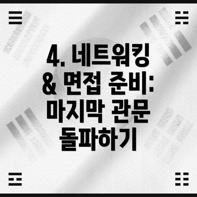 4. 네트워킹 & 면접 준비: 마지막 관문 돌파하기