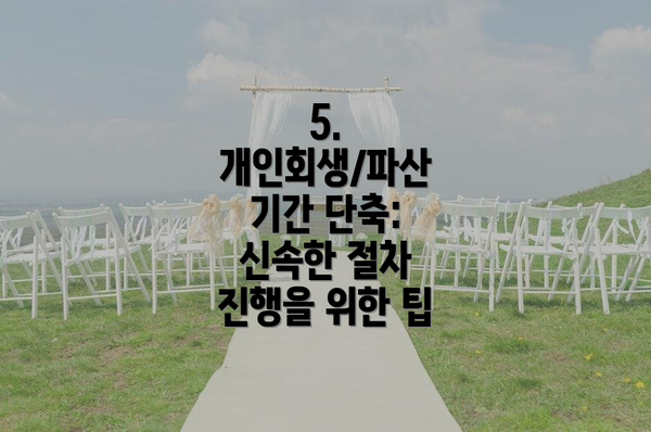 5. 개인회생/파산 기간 단축: 신속한 절차 진행을 위한 팁