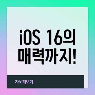 iOS 16의 매력까지!