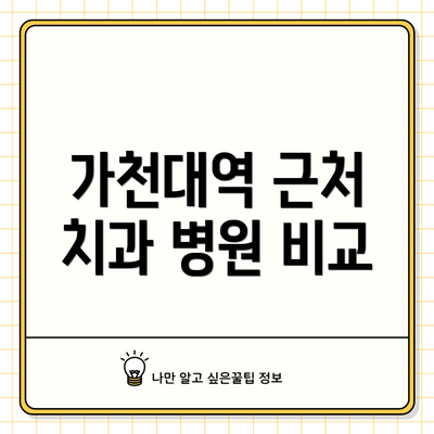 가천대역 근처 치과 병원 비교