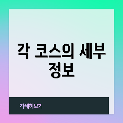 각 코스의 세부 정보