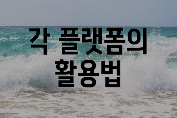 각 플랫폼의 활용법