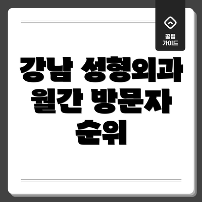 강남 성형외과 월간 방문자 순위