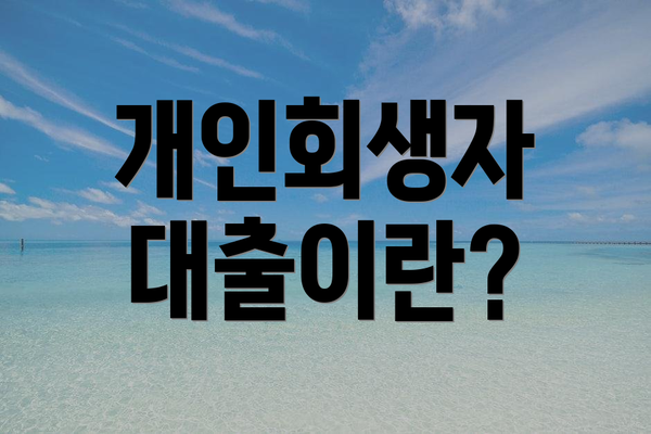 개인회생자 대출이란?
