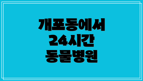 개포동에서 24시간 동물병원