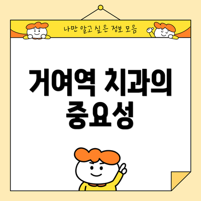 거여역 치과의 중요성