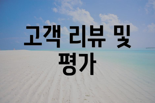 고객 리뷰 및 평가