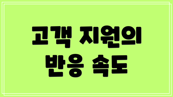 고객 지원의 반응 속도