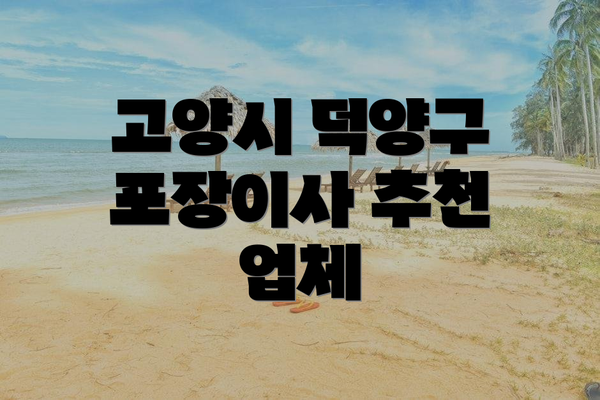 고양시 덕양구 포장이사 추천 업체