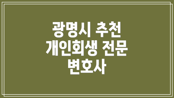 광명시 추천 개인회생 전문 변호사