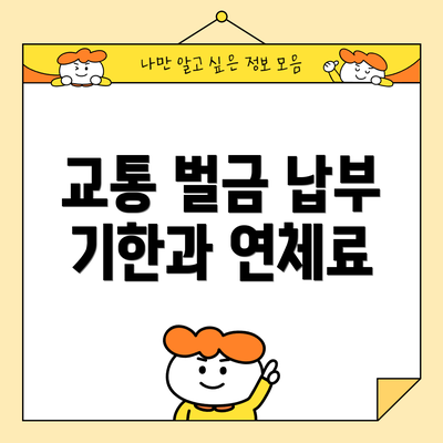 교통 벌금 납부 기한과 연체료