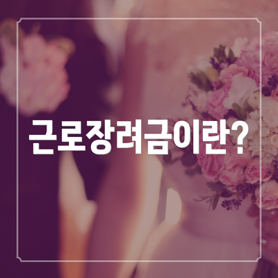 근로장려금이란?