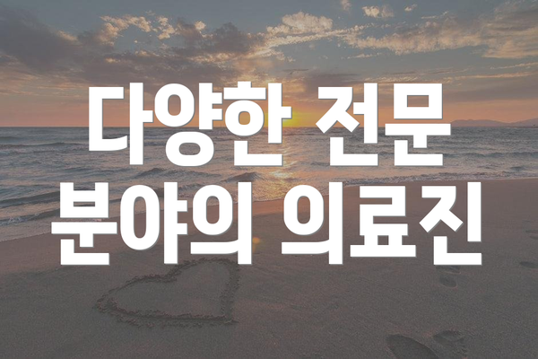 다양한 전문 분야의 의료진