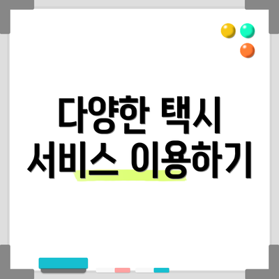 다양한 택시 서비스 이용하기