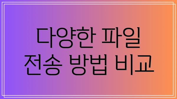 다양한 파일 전송 방법 비교