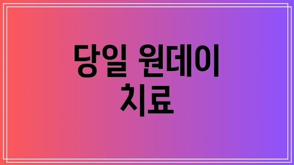 당일 원데이 치료