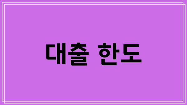 대출 한도