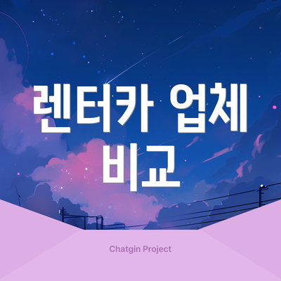 렌터카 업체 비교