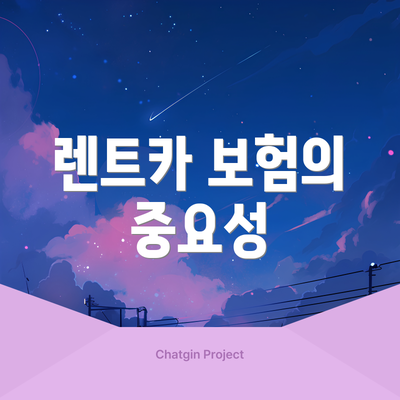 렌트카 보험의 중요성