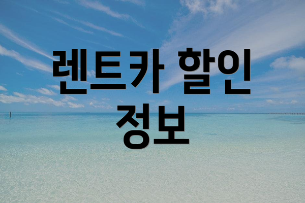 렌트카 할인 정보