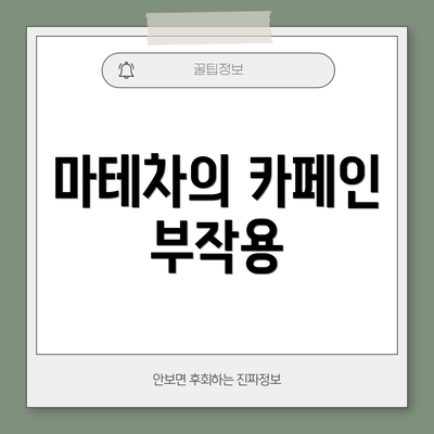 마테차의 카페인 부작용