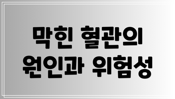 막힌 혈관의 원인과 위험성