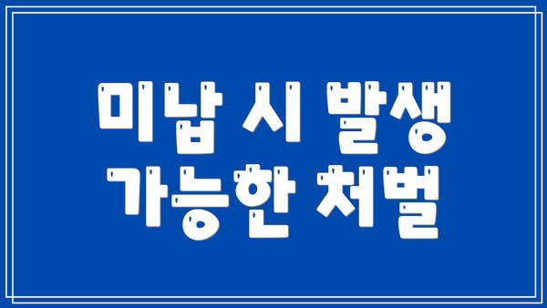 미납 시 발생 가능한 처벌