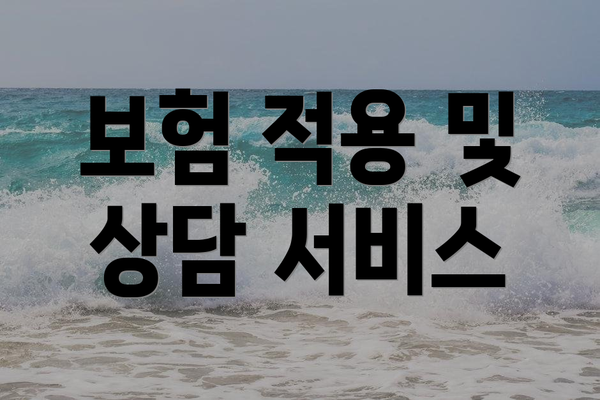 보험 적용 및 상담 서비스