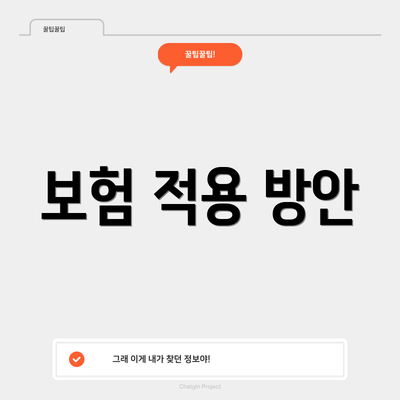 보험 적용 방안
