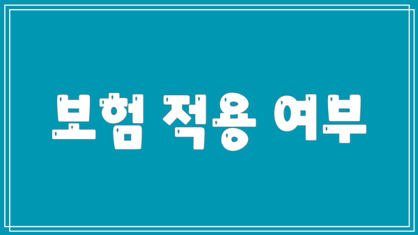 보험 적용 여부