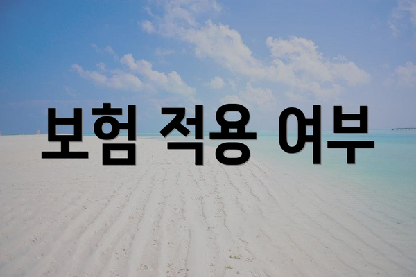 보험 적용 여부