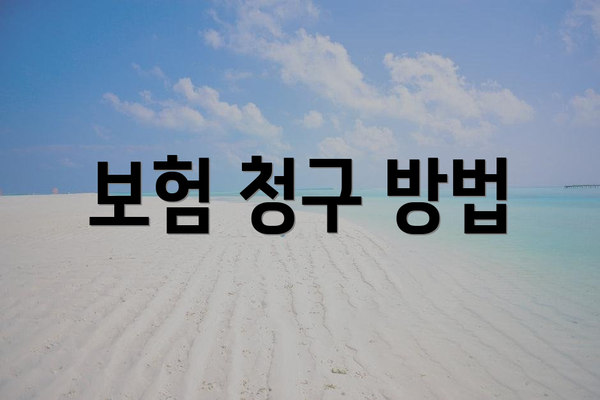 보험 청구 방법