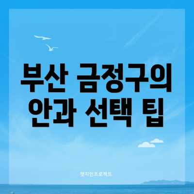 부산 금정구의 안과 선택 팁
