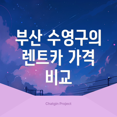 부산 수영구의 렌트카 가격 비교