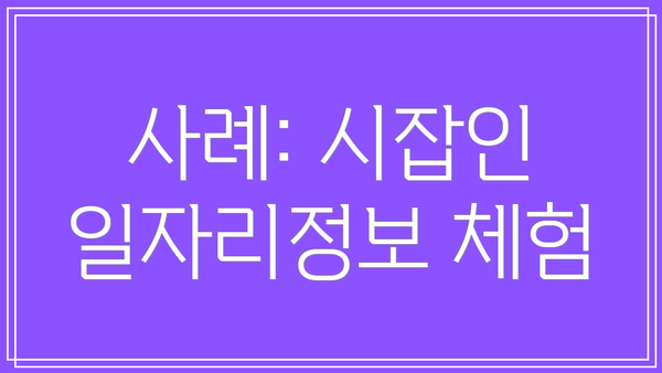 사례: 시잡인 일자리정보 체험